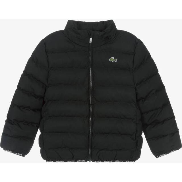 Lacoste Black Puffer Jacket With Fold Away Hood - 12 year