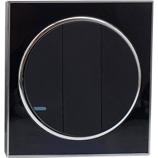 Screwless Flat Plate Wall Light Switches Black 1/2/3 Gang 2 Way Matt Black Range