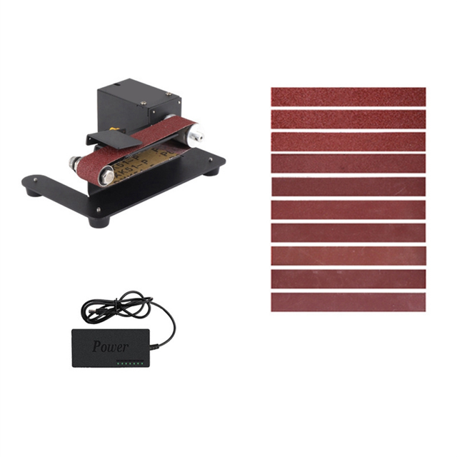US Plug, Mini Belt Sander Electric Bench Sanding Polisher Machine Adjustable Small Grinder for DIY Woodworking Sharpener