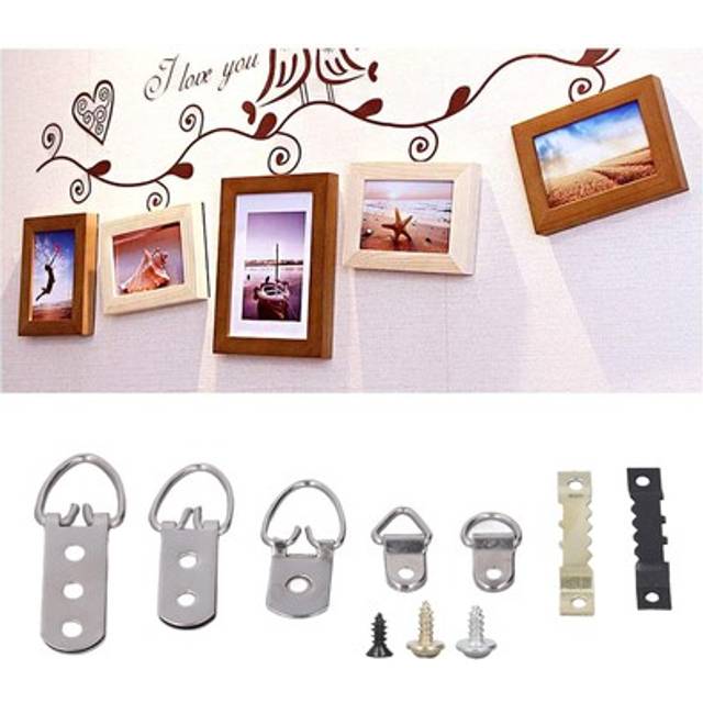 Picture Hangers Kit Assorted Frame Hook With Screws Transparent Box 7 Models☚