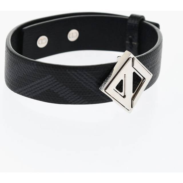 Logoed Leather Bracelet with Diamonds Logo size Unica (Unica)
