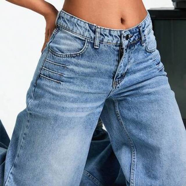 SHEIN Low Waist Y2k Light Vintage Wash Wide Leg Denim Jean Wide Leg Jeans Baggy Jeans Loose Jeans Oversized Jeans Y2k Jeans
