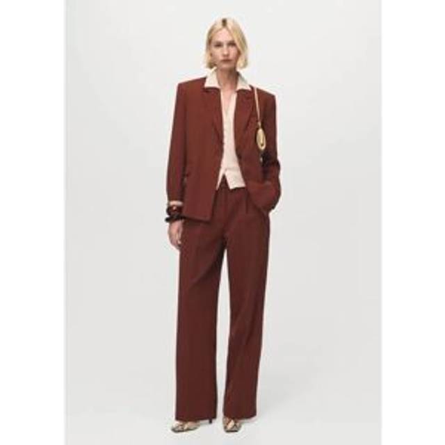 Modal suit jacket burnt orange - Woman - 1XL - MANGO - Burnt Orange