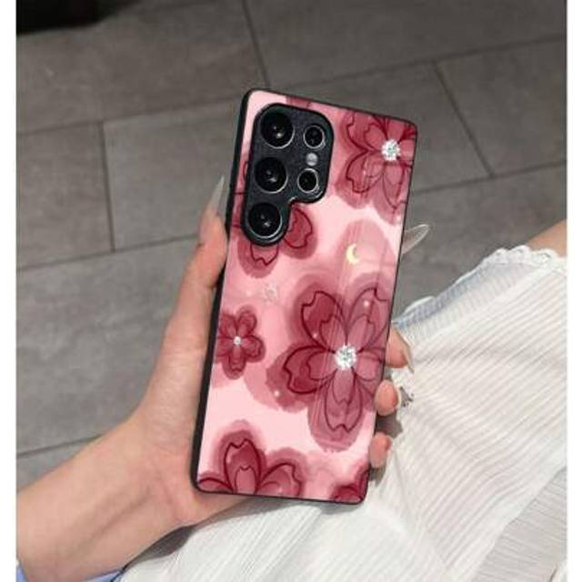 SHEIN 1PC Phone Case Compatible With IPhone16 Pro/IPhone16 Pro Max/Galaxy A03s/Galaxy A05 Pink Sakura Blossom & Moon Design Best Gift For Girlfriend Waterpr