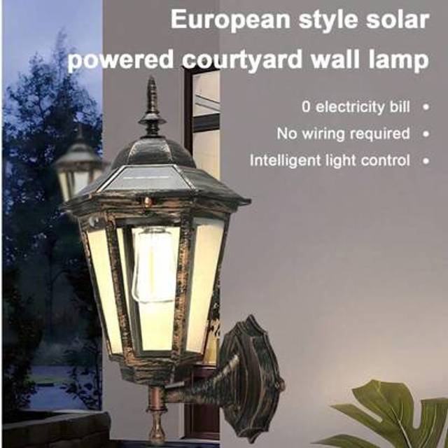 SHEIN LED Solar Lights For Home, Garden, Outdoor, Courtyard, Park, Automatic Light On In Dark, Motion Sensor, Retro Style Wall Lamp, Path Lighting, Night Li