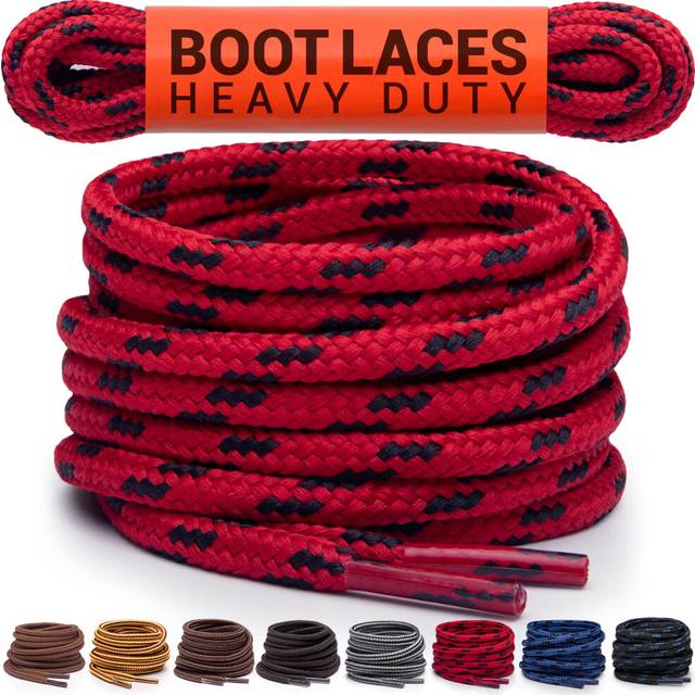 Miscly Round Boot Laces 1 Pair Heavy Duty and Durable Shoelaces for Boots  Work Boots & Hiking Shoes Black/Blue  72 inches 183 cm