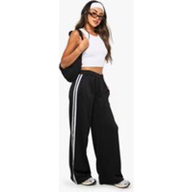 Womens Tricot Side Stripe Tape Straight Leg Jogger - Black - Xl, Black
