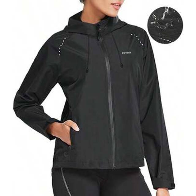 SHEIN Women&#39;s Waterproof Hooded Rain Jacket â Outdoor Windproof Hiking Softshell Coat With Zip Pockets, Breathable Trekking Shell, Lightweight Camping Tra