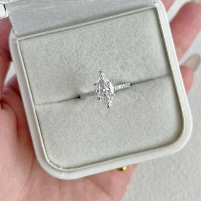 SHEIN 1PC 1ct Sparkle Oval Engagement Ring Wedding Band For Women 925 Sterling Silver Promise Ring Eternity Ring Fine Jewelry Gift