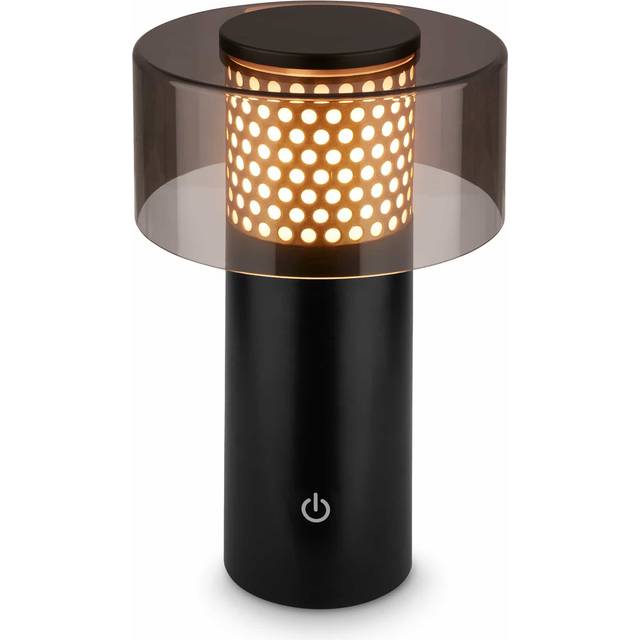 Briloner LED-bordslampa med batteri Brilo unplugged Gila, guld/svart 21 cm dimbar, Svart, Metall, Modern