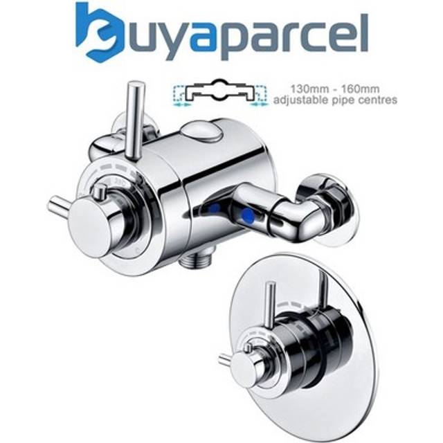 Thermostatic Concentric Concealed / Exposed Shower Mixer Valve - 135mm to 150mm