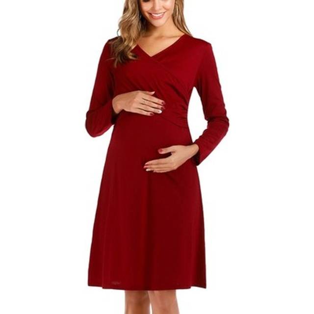 Maternity Breastfeeding Dress Pregnant Women's Dress Comfy Casual Pregnancy1058