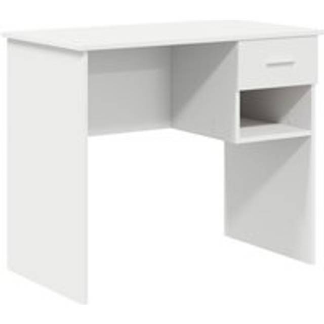 Skrivbord med låda Vit 90 x 49.5 x 75 cm Konstruerat trä
