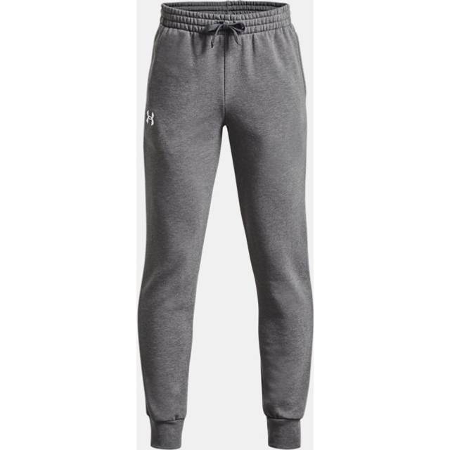 UNDER ARMOUR Boys Rival Fleece Joggers - Grey, Castlerock Light Heather, Size M=9-10 Years - M=9-10 YEARS