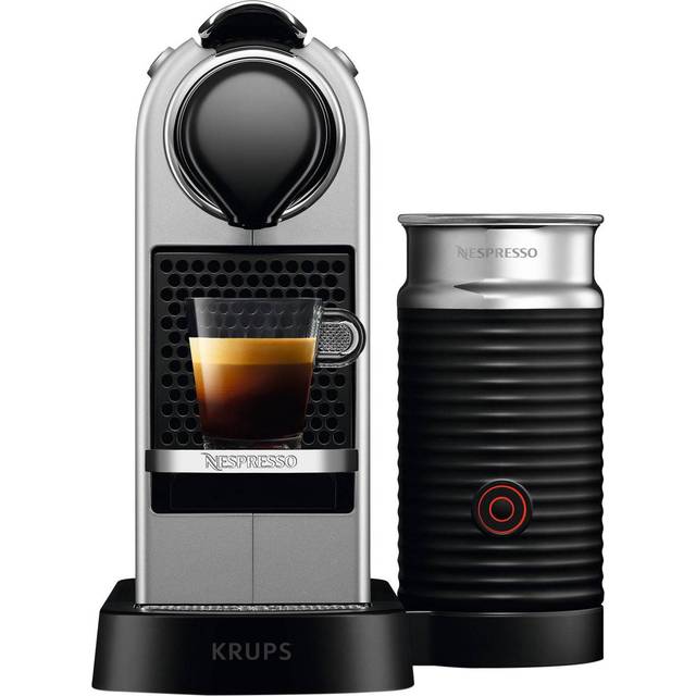 KRUPS XN761B10WP NESPRESSO Citiz & Milk Kaffemaskin Silver 1 L Högt Pumptryck 19 Bar Som Ger Enastående Kvalitet Snabb Uppvärmning 25 Sekunder 2 koppstorlekar