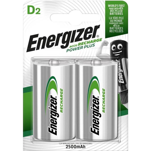 Energizer Power Plus D HR20 2500mAh Rechargeable Batteries | 2 Pack