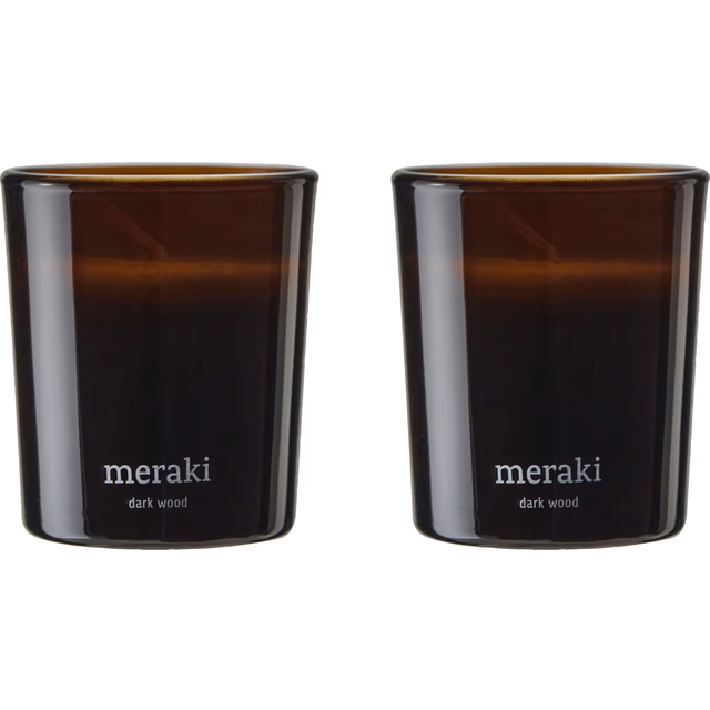 Meraki Scented Candle 2 x 60 gr Dark Wood Duftlys