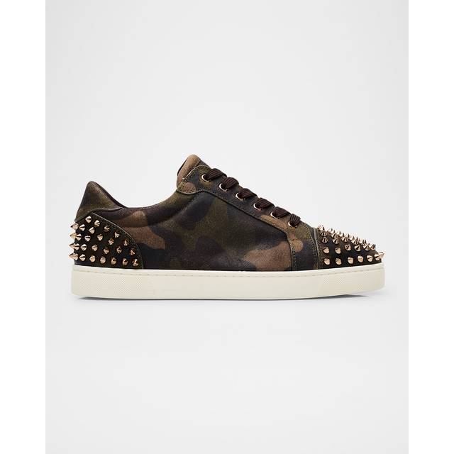 Seavaste 2 Spike Trainers - Coffee Green/Gun Metal - The opening of Christian Louboutin's first boutique in 1991 was the beginning of the maison’s red-soled history. Credited with reintroducing stilettos back into fashion, the signature red sole became the luxurious trademark of each Louboutin design. Over three decades later, this longstanding brand continues to craft exquisite shoes and accessories, maintaining the iconic dash of colour it has forever championed.