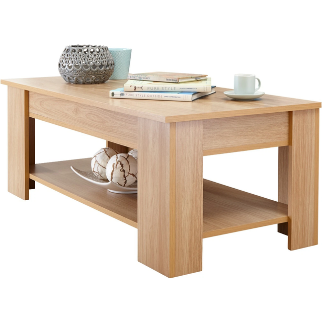 GFW Oak Wood Lift Up Coffee Table - Brown