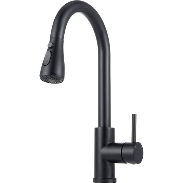 Pull-Out Sensor Kitchen Faucet with LED Light - Black (15cm)