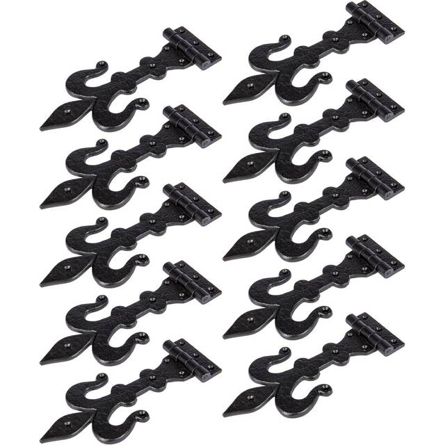 Hammer & Tongs - Fleur De Lis T-Hinge - W235mm - Black (10.4cm H X 23.3cm W X 1.5cm D)