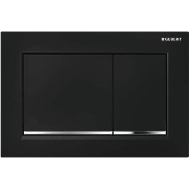 Geberit Omega30 Dual Flush Plate - Black/Gloss Chrome (115.080.KM.1)