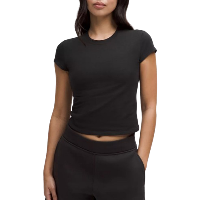 lululemon – Women's Organic Baby Tee – Color Black – Size XL