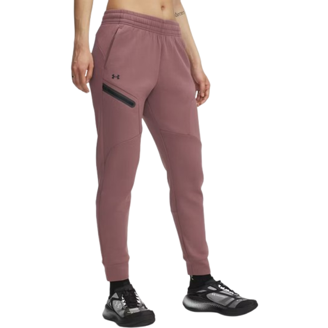 Under Armour Unstoppable Fleece Women's Joggers Maroon Mist / Black XL - Brown