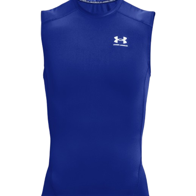 Under Armour Men's Armour HeatGear Compression Sleeveless T-Shirt   Royal Blue (400)/White  Large