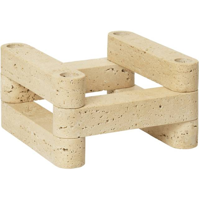 Newel Candle Holder Travertine