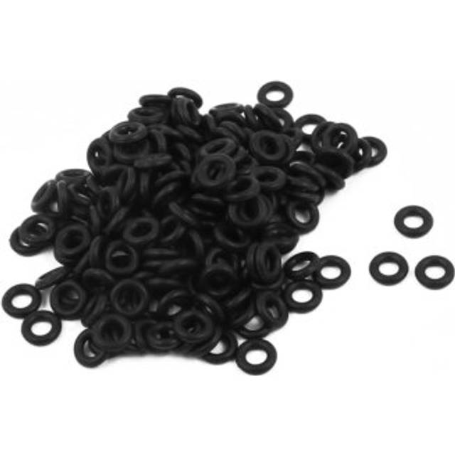 Black 200 Pcs 5mm Outer 3mm Inner Diameter Rubber Seal Rings Grommets