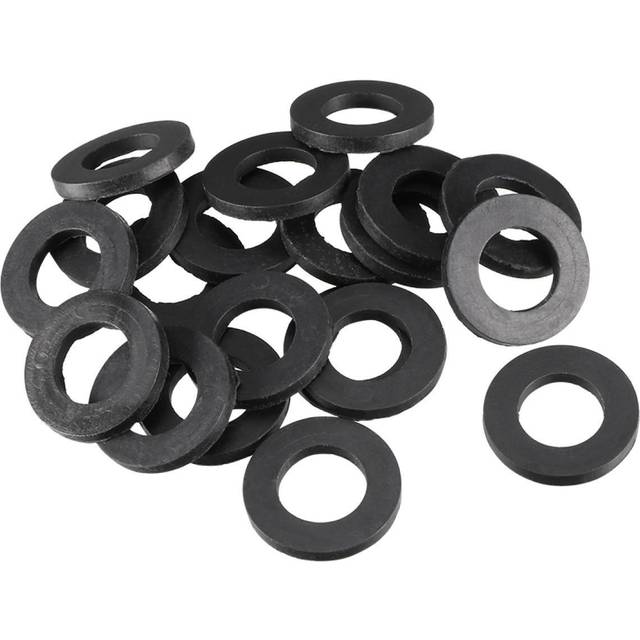 Water Pipe Tube Hose Rubber Seal Ring Gasket Washer 17x10x2mm 20 Pcs Black