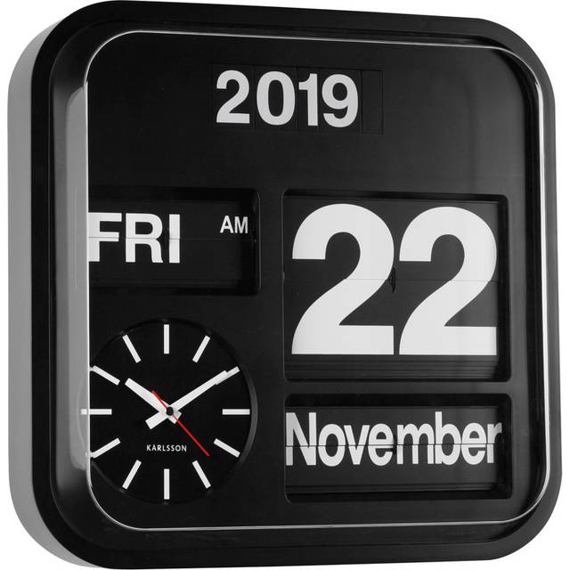 Wall clock Karlsson Big Flip - Noir - 43x43x16x0.3 cm