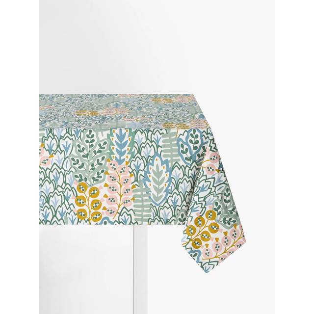 John Lewis Alva Oilcloth Tablecloth Fabric, Teal