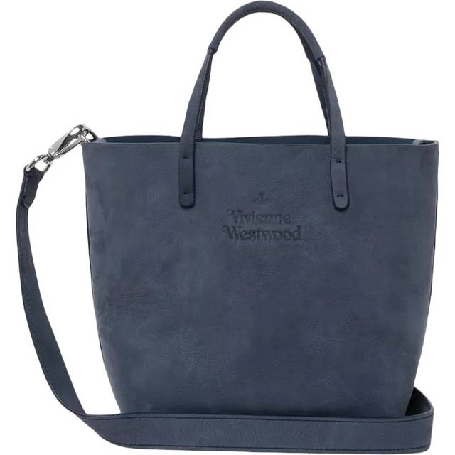 Vivienne Westwood Suede Small Studio Shopper Bag, Blue
