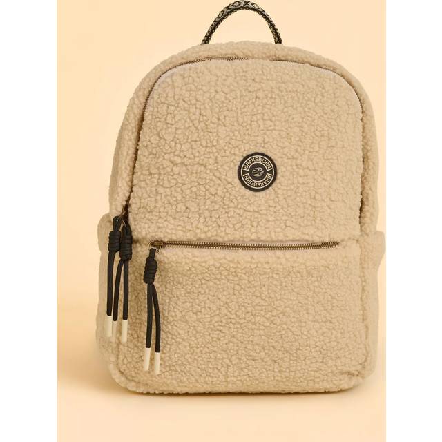 Brakeburn Ope Teddy Fleece Backpack, Cream