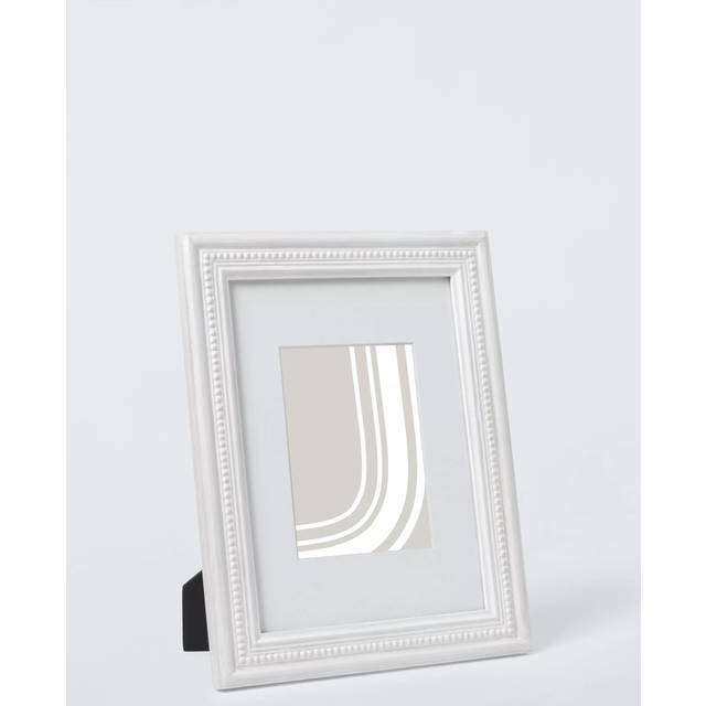 John Lewis Hand-Carved Coastal Wood Photo Frame & Mount, A4 (5 x 7" Mounted), White Wash