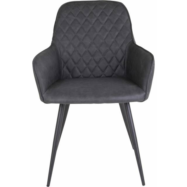 House Nordic Harbo PU Dark Grey Kitchen Chair 87cm 2pcs