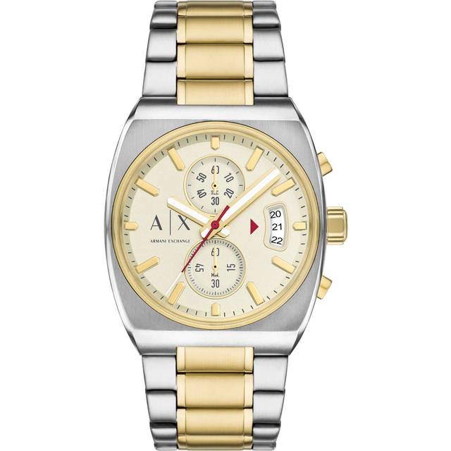 Armani Exchange Mens Oliver Cream Dial Chronograph Watch AX2821 - Two Colour
