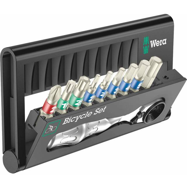 Wera Bicycle Set 9, Stainless 10 Piece Screwdriver Bit & Micro Ratchet, 004177