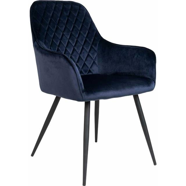 House Nordic Harbo Spisebordsstol Velour Blå Sæt 2 Køkkenstol 87cm 2stk