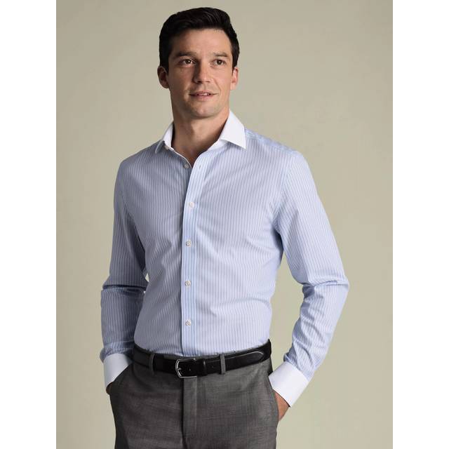 Charles Tyrwhitt Winchester Cotton Stripe Long Sleeve Collar Shirt