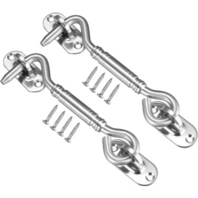 4.1 Cabin Hooks Eye Latch Door Hook Stainless Steel With Mounting Screws 2pcs