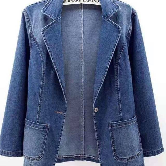 TEMU Summer Women's Clothing | Women's Denim Blazer Jacket, Slim Fit Single - Button, Trendy Jean Suit Coat, Stylish Summer Outerwearwomens Summer Clothing