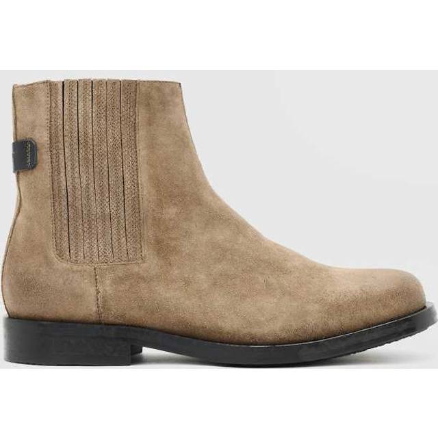 AllSaints – Bloom – Grå chelseaboots i mocka-Grå/a