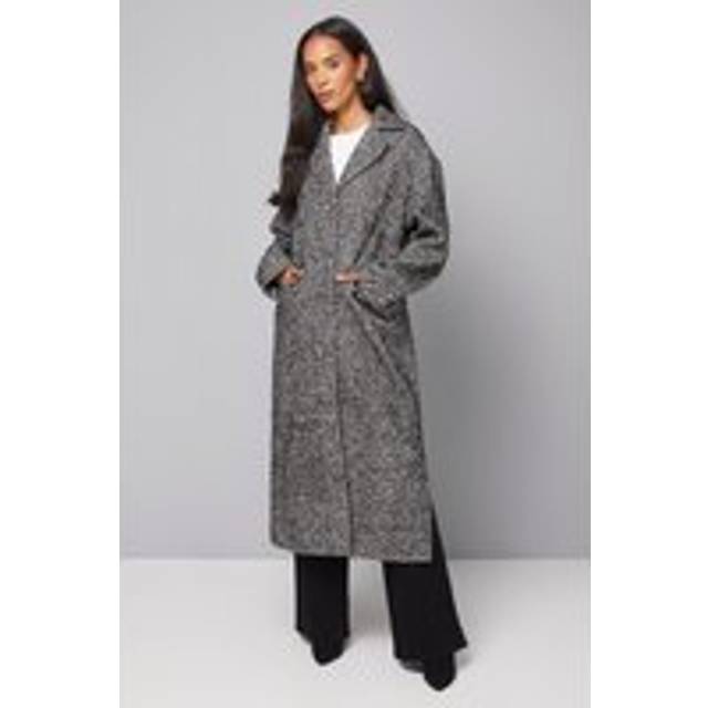Wallis Collared Cuff Detail Maxi Coat In Black - black - 16