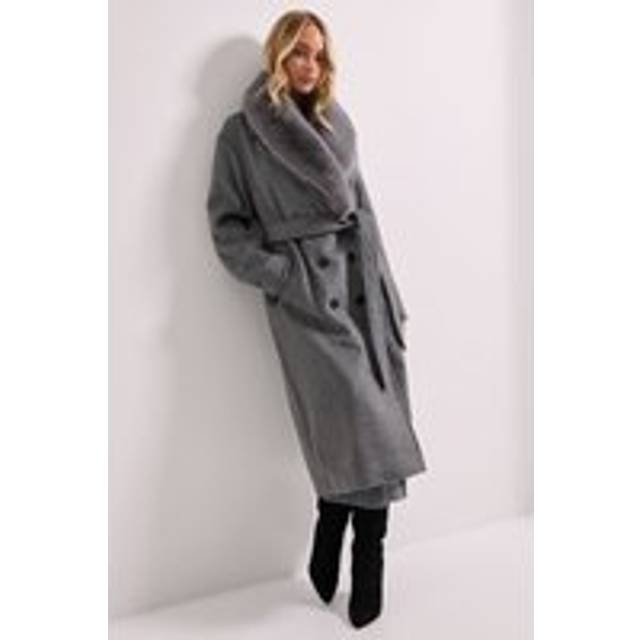 Dorothy Perkins Grey Coat Womens Daywear Jackets & Coats