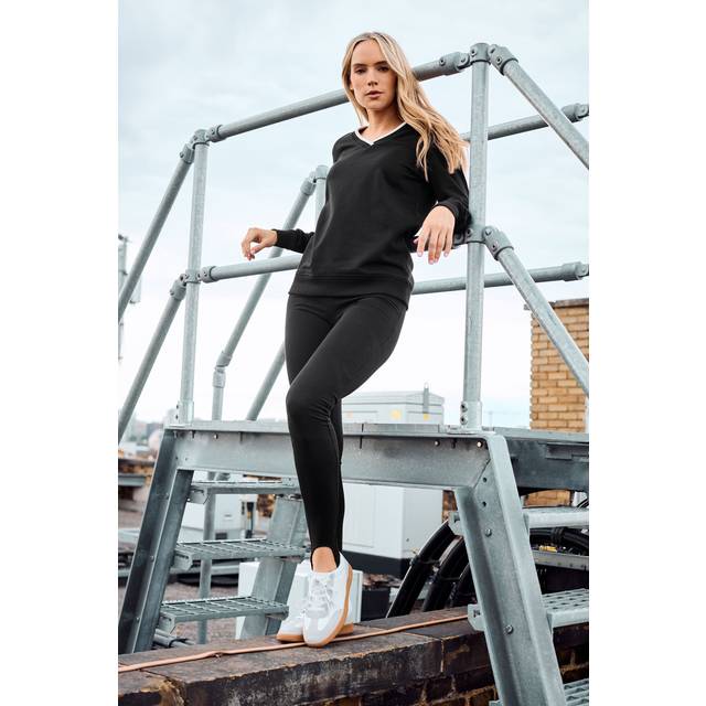 Lts Tall Black Cotton Stirrup Leggings Ex Long > 10 Lts | Tall Women's Leggings - Ex Long 10