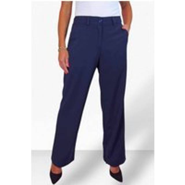 Paulo Due Wide Leg Trousers With Half Elasticated Waist In Navy - 16