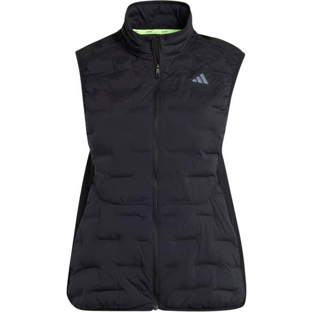 Adidas Adizero Running Padded Vest Slim Fit Zip Collar Sleeveless Vest Women Vests Black IX2823 L